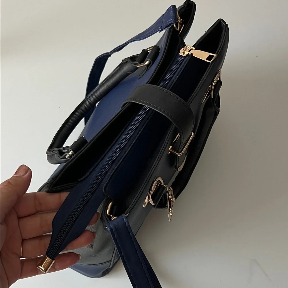 Danbaoly Navy and Black Satchel Bag